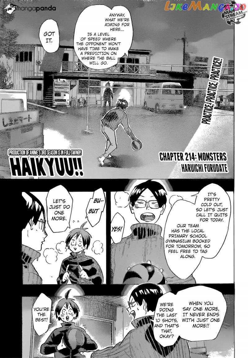 Haikyuu!!, Chapter 214 image 01